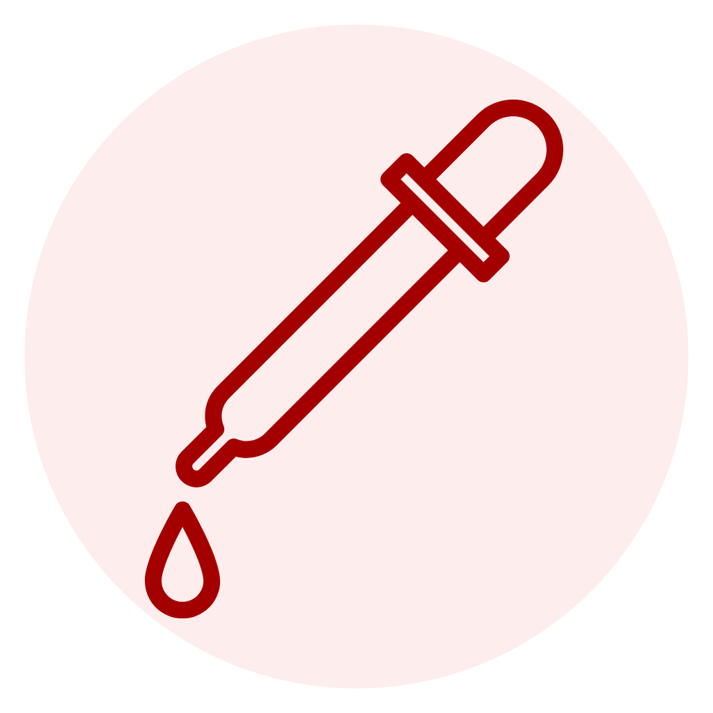 Natural hair growth oil Dropper icon with a drop on a white background.