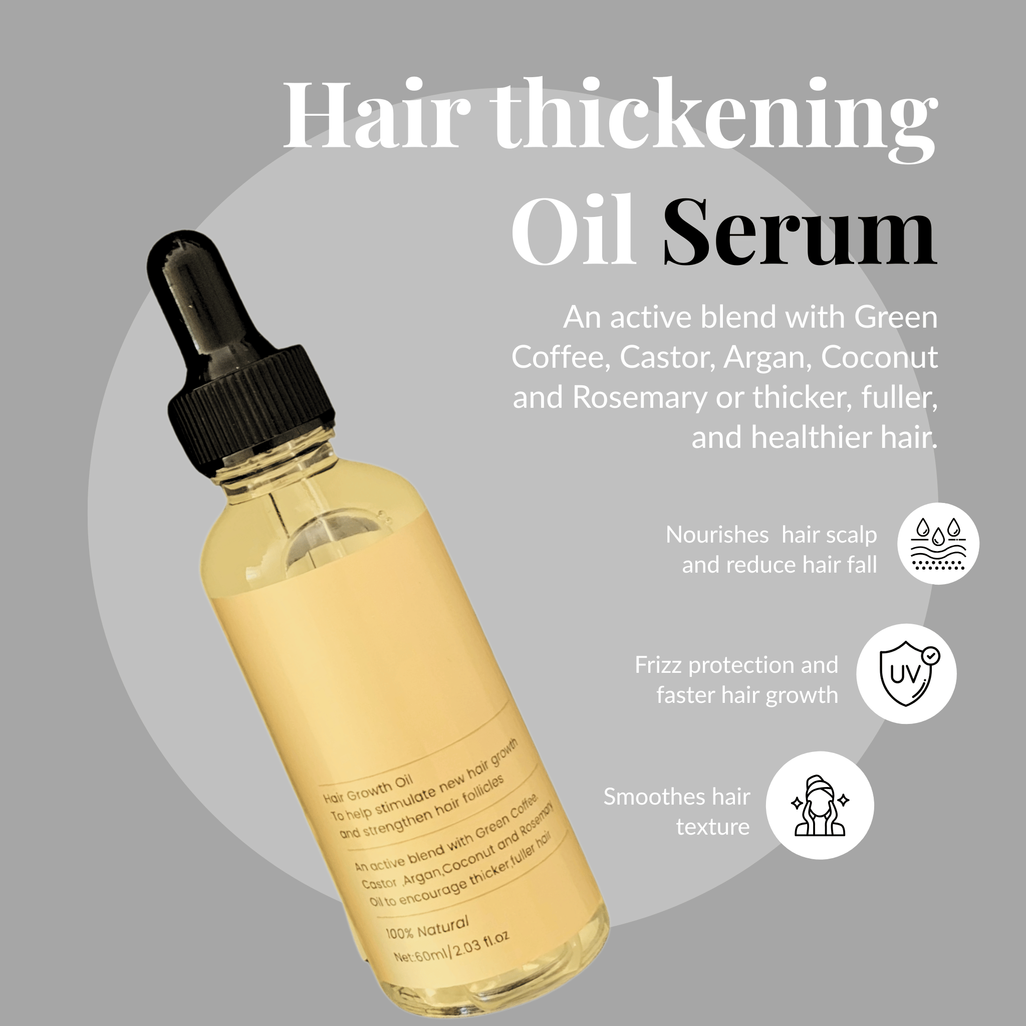 Aesthetic shelf display of Aglowra Hair Growth Oil — luxury botanical hair care product