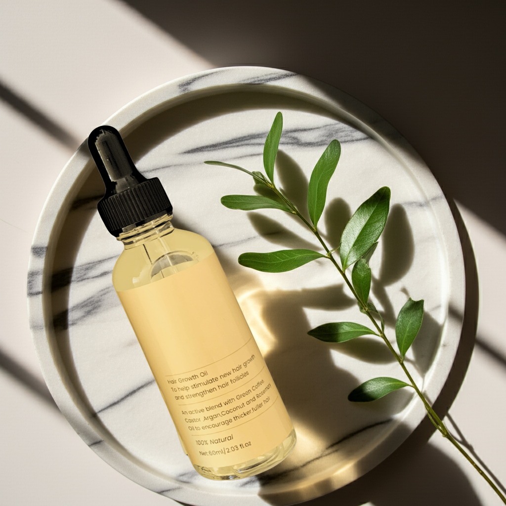 Aglowra™ Organic Hair Growth Oil – Castor + Green Coffee + Rosemary Extract